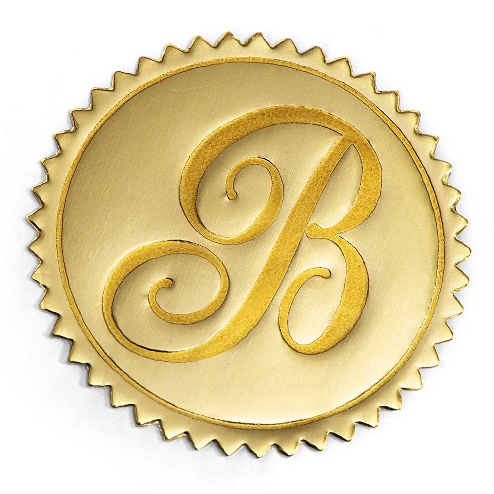 PaperDirect Gold Foil Letter B Monogram Sellos Accesorios sobre - Juego de 102