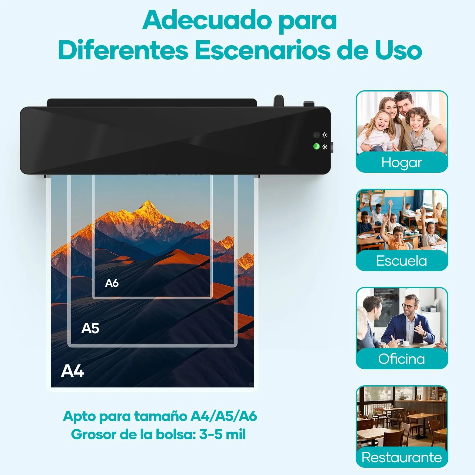 Crenova Plastificadora con Guillotina, Modo Frío y Caliente, Laminadora 11 fundas, Negro
