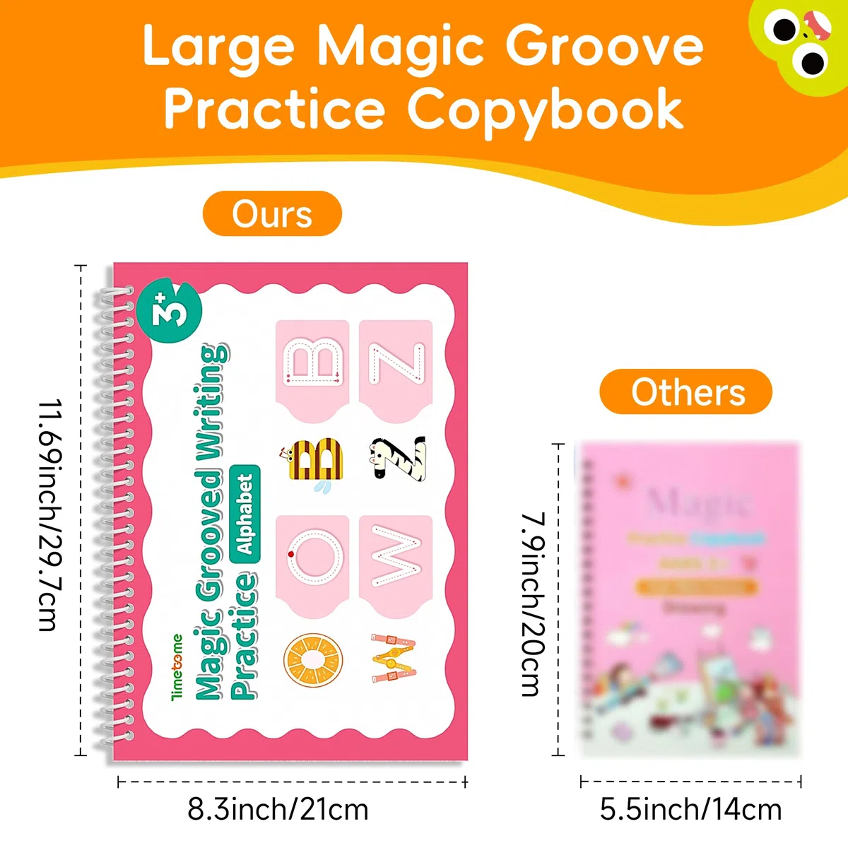 Magic Groove - Cuaderno de práctica de escritura a mano ranurado para niños, libros de trabajo de escritura a mano reutilizables para niños de 3 a 8 años para preescolar (6 libros