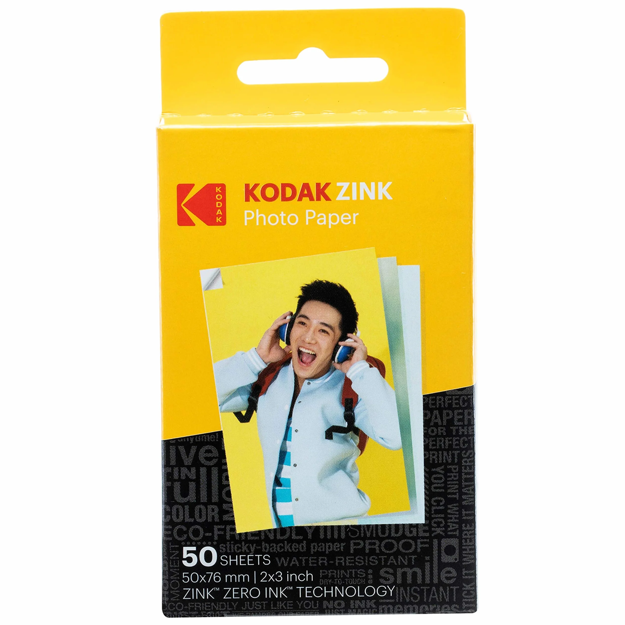 Kodak Papel fotográfico zincado, 50 x 76 mm, película instantánea, paquete de 50