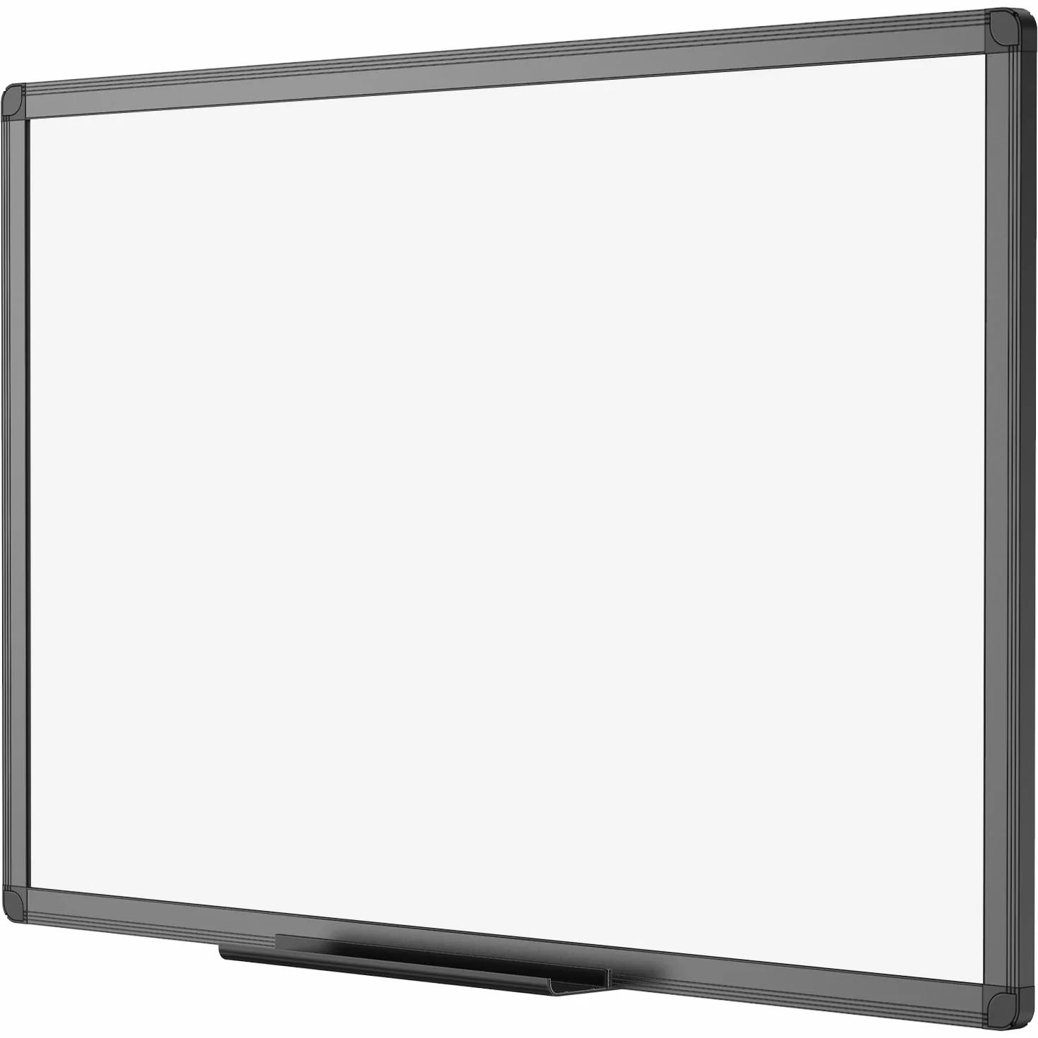 VIZ-PRO Pizarra blanca magnética de pared 120 x 90 cm marco de aluminio negro