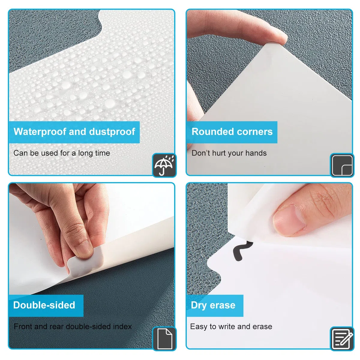 Gueevin - Separadores para disco de vinilo (31,8 x 34,9 cm, con 2 hojas de pegatinas A-Z para organizar la protección (blanco brillante)