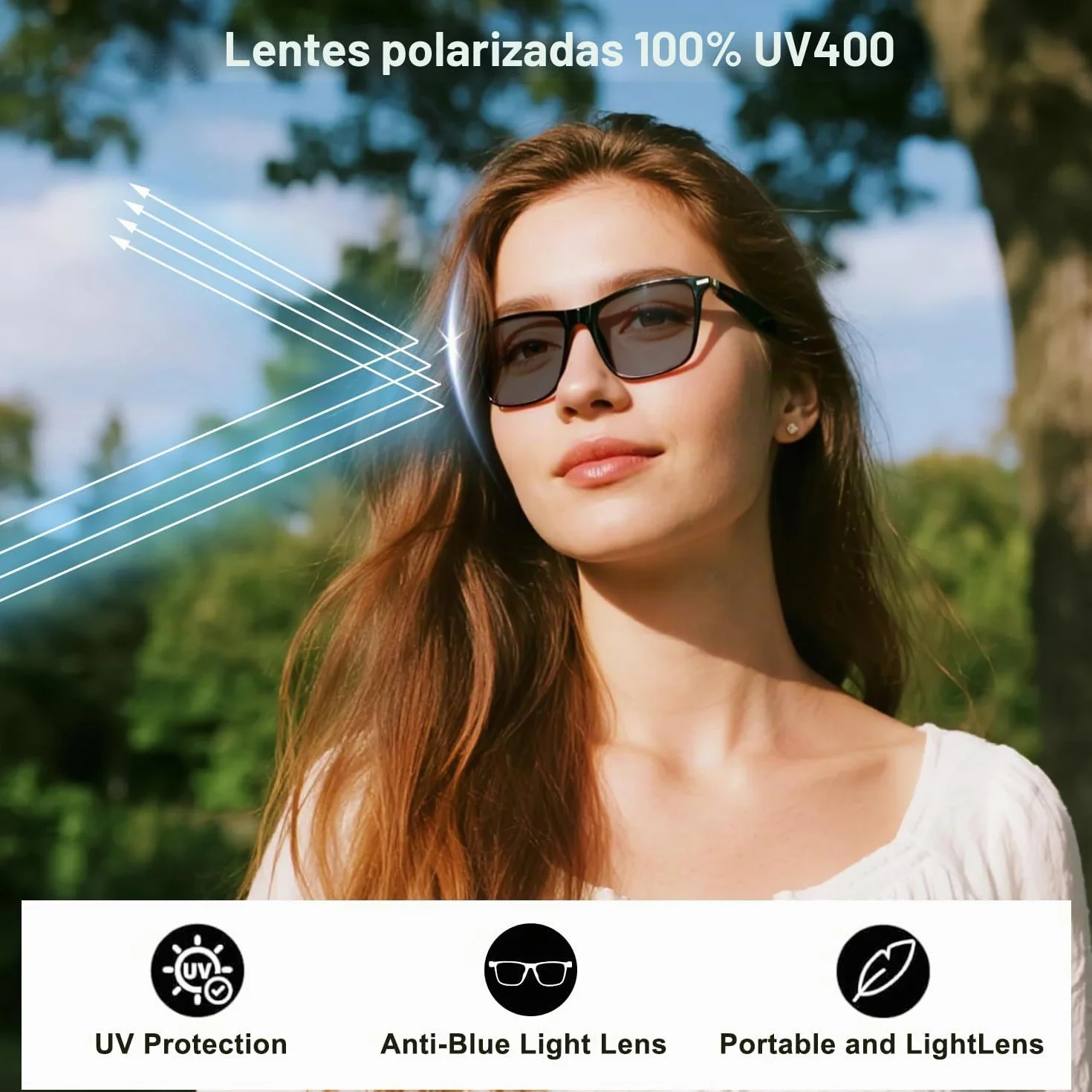 Gafas Inteligentes Bluetooth AI con más de 160 Idiomas, Lentes Que cambian de Color, Altavoz Integrado y Audio Claro - Gafas de traductor de Voz en Tiempo Real para Viajes, reuniones y Uso
