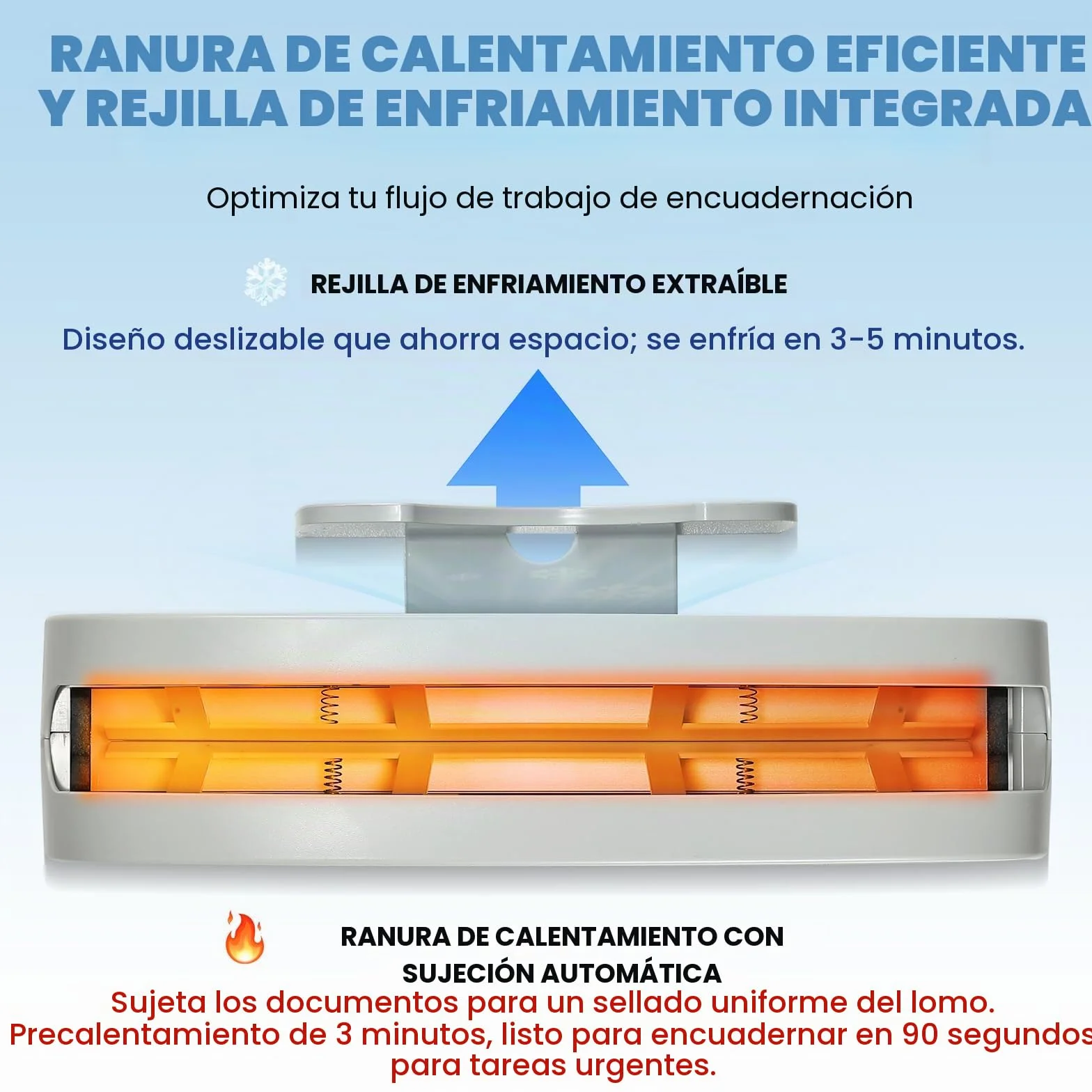 Mxmoonant Encuadernadora térmica para papel A4 A5 Letter, 33 mm de grosor máximo, precalentamiento de 3 minutos, diseño compacto con estante de enfriamiento, incluye 5 cubiertas térmicas - Ideal para
