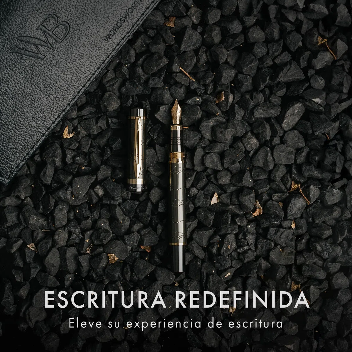 Wordsworth & Black Juego de pluma estilográfica Primori (Oro metalizado) de punta media con estuche de regalo, 24 cartuchos de tinta, convertidor de recarga de tinta, estuche de regalo, caligrafía
