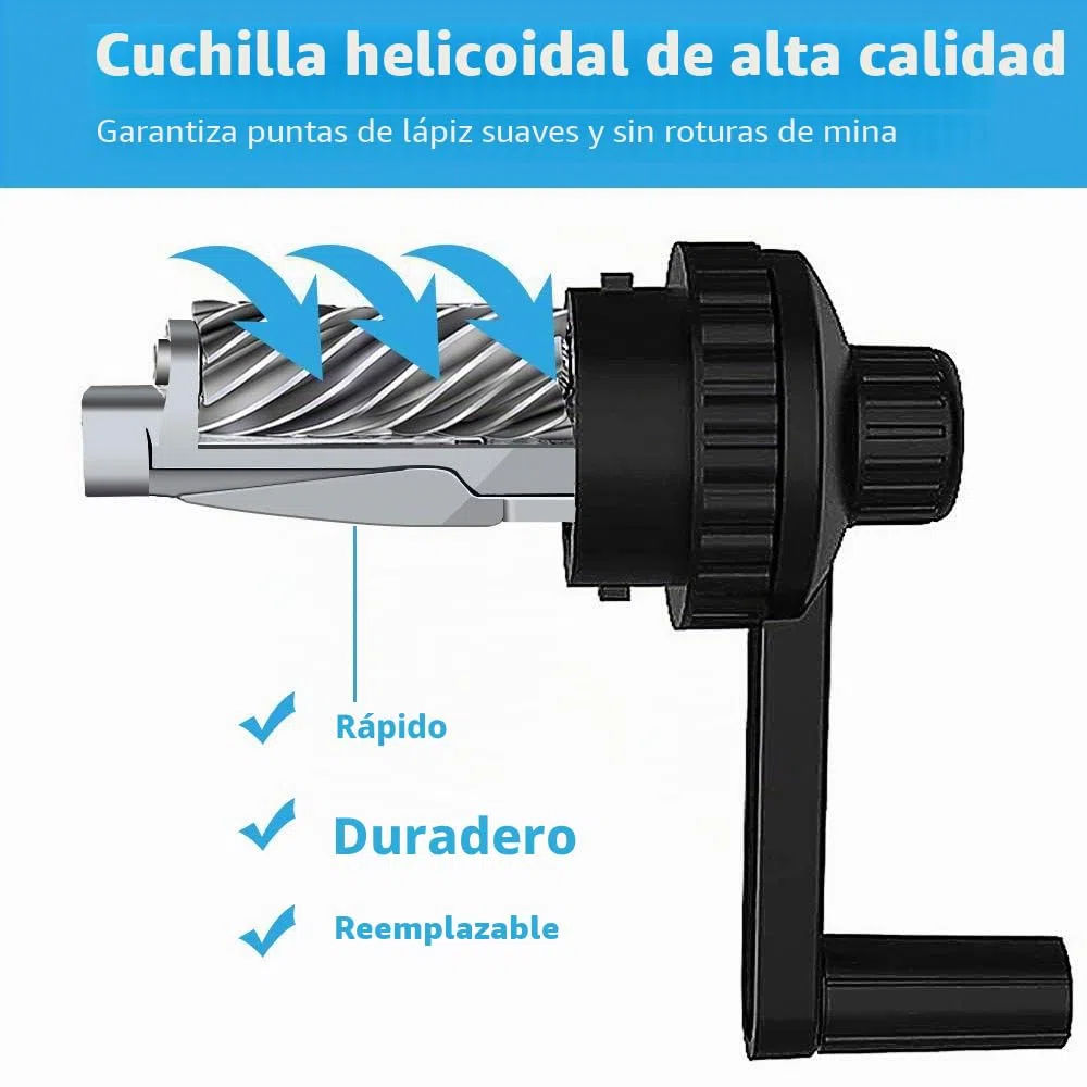 AFMAT, Sacapuntas de punta larga, puntas largas 8-20 mm, afilado ajustable y autorroscante, sacapuntas para artistas, manual, para carbón, arte, dibujo, bocetos, lápices de colores