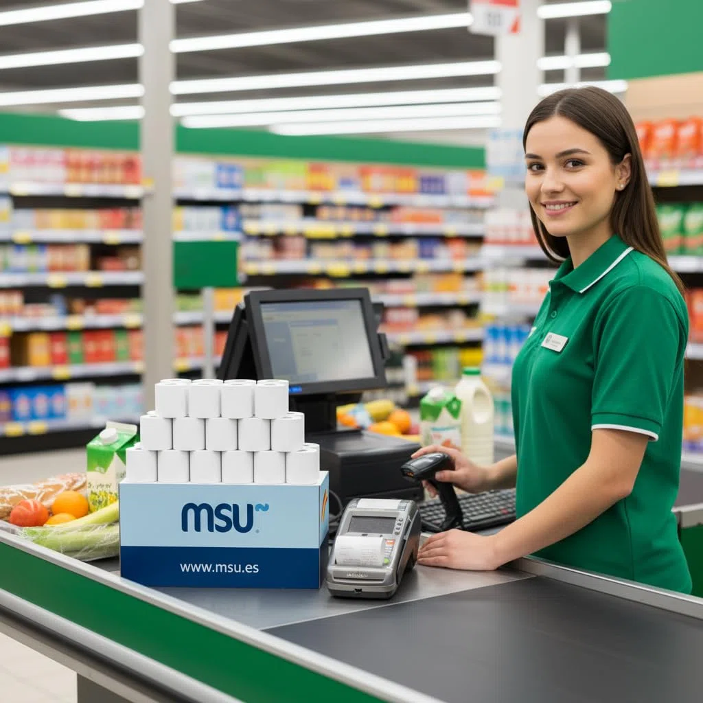 MSU | Rollo de papel térmico 80x80 mm, paquete 80 unidades | Libre de BPA, impresión duradera y limpia | Para TPV y cajas registradoras