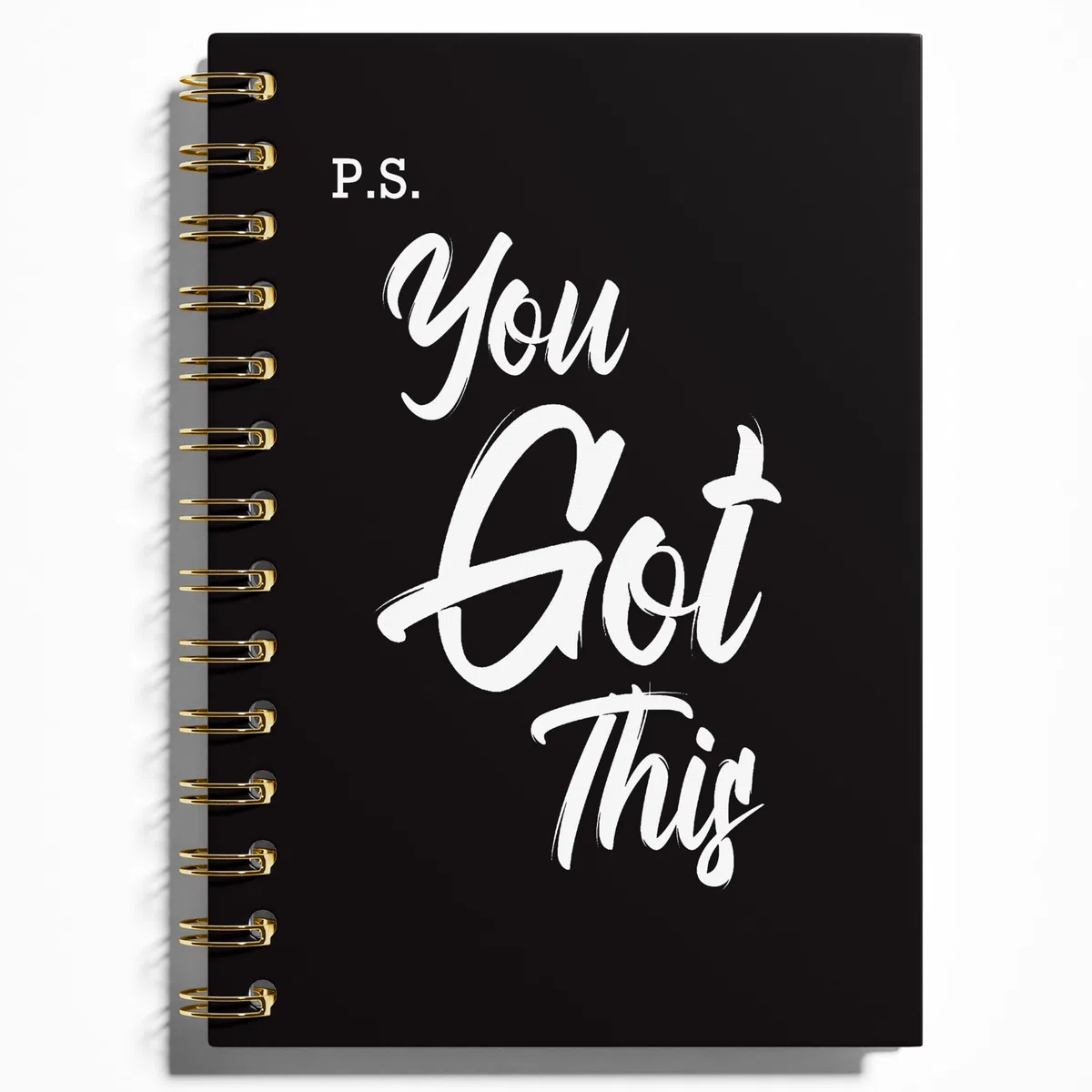 WFSM You Got This - Cuaderno de espiral, cuadernos inspiradores para mujeres y hombres, diario motivacional, cuadernos en espiral de tapa dura negra para tomar notas de trabajo, 5.5 x 8.3 pulgadas