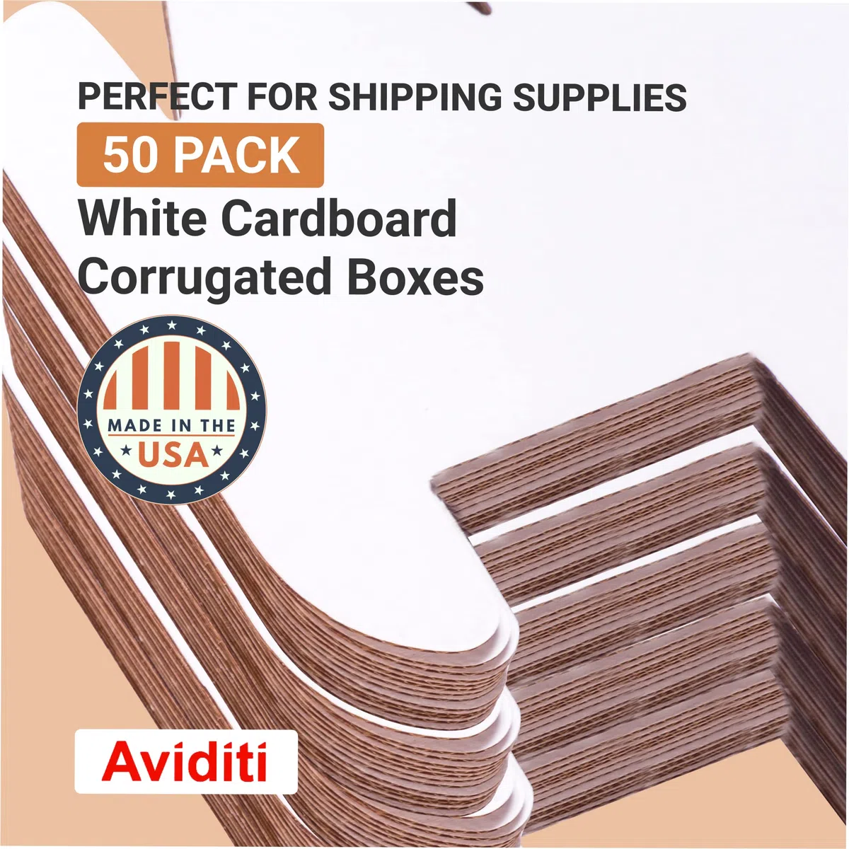 Aviditi m3318 cuadrado corrugado Tubo de correo, 18 "x 3" x 3 "altura, Oyster blanco (paquete de 25)