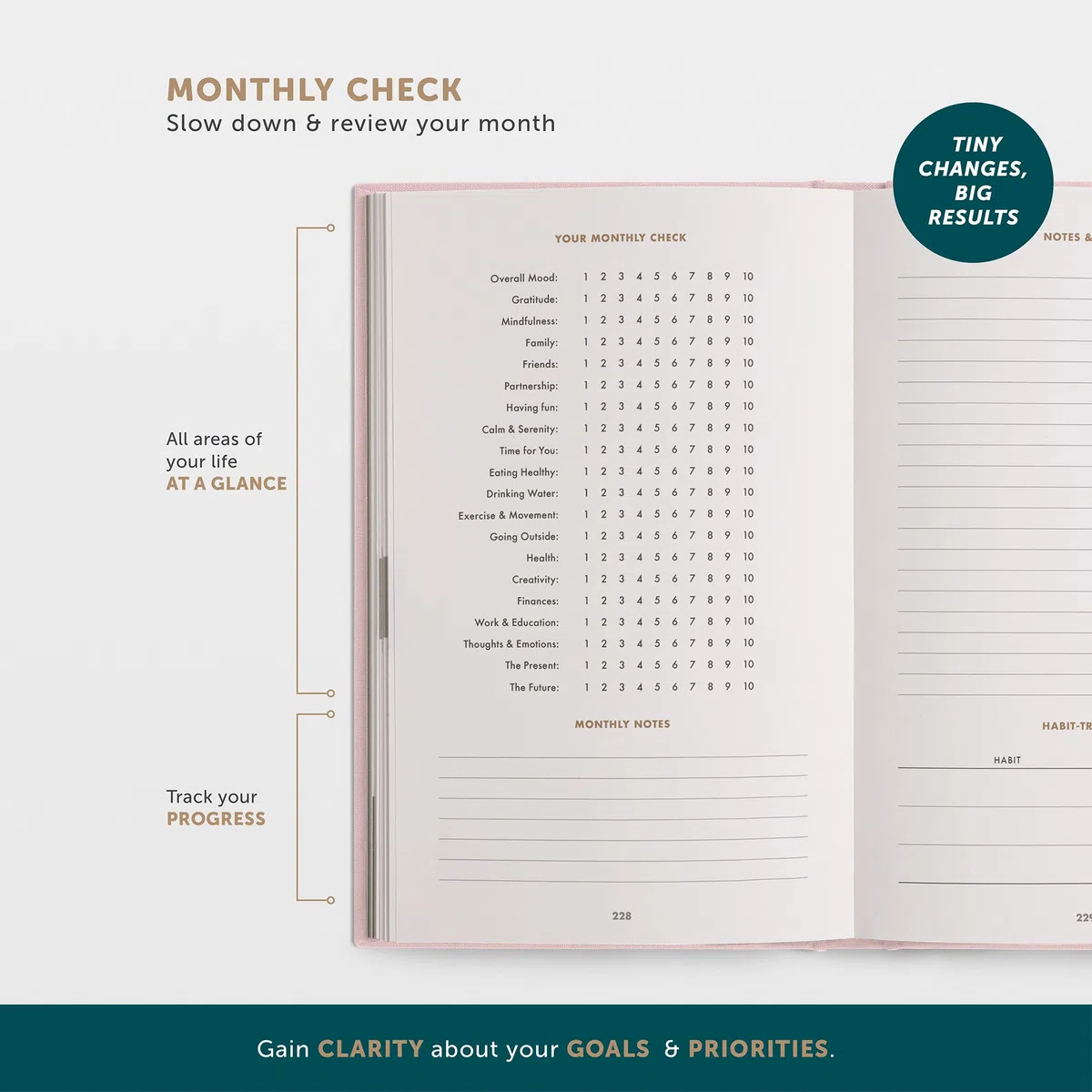 UrBestSelf 6-Minuten Diario de Gratitud PUR (Inglés) - Más Bienestar y Autoconocimiento + Diario Personal - Mindfulness, Meditación, Journaling Notebook para Adultos 2025