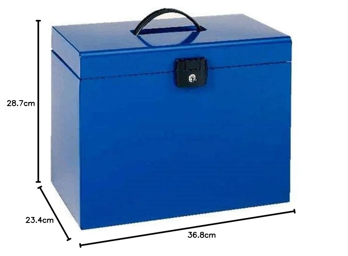 Leitz ESSELTE 11895 - Maletín metálico con 5 carpetas colgantes en Kraft DIN A4 color azul