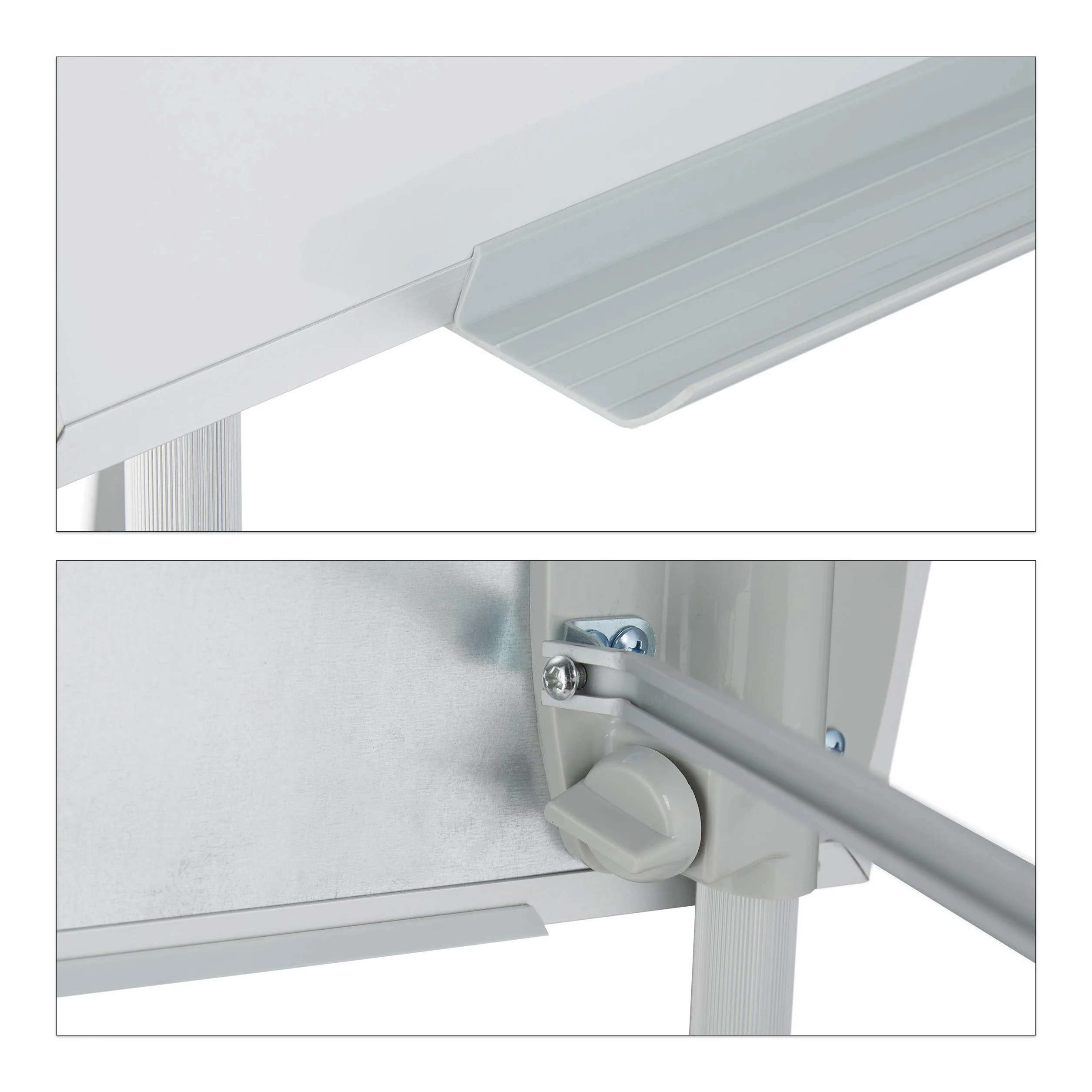 Relaxdays Rotafolios con Pizarra Blanca Magnética, Altura Regulable, Trípode, Estante para Rotulador, 90 x 60 cm, Blanco