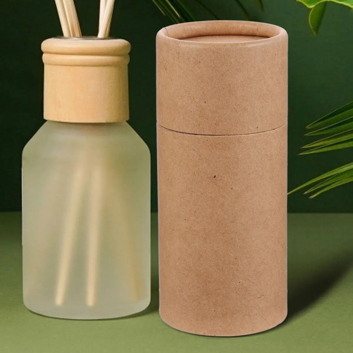 Genérico Contenedores de Papel Kraft para 8 Botellas de Aceite Esencial, Cajas Cilíndricas para Embalaje, Convenientes para Almacenamiento y Fáciles de Transportar