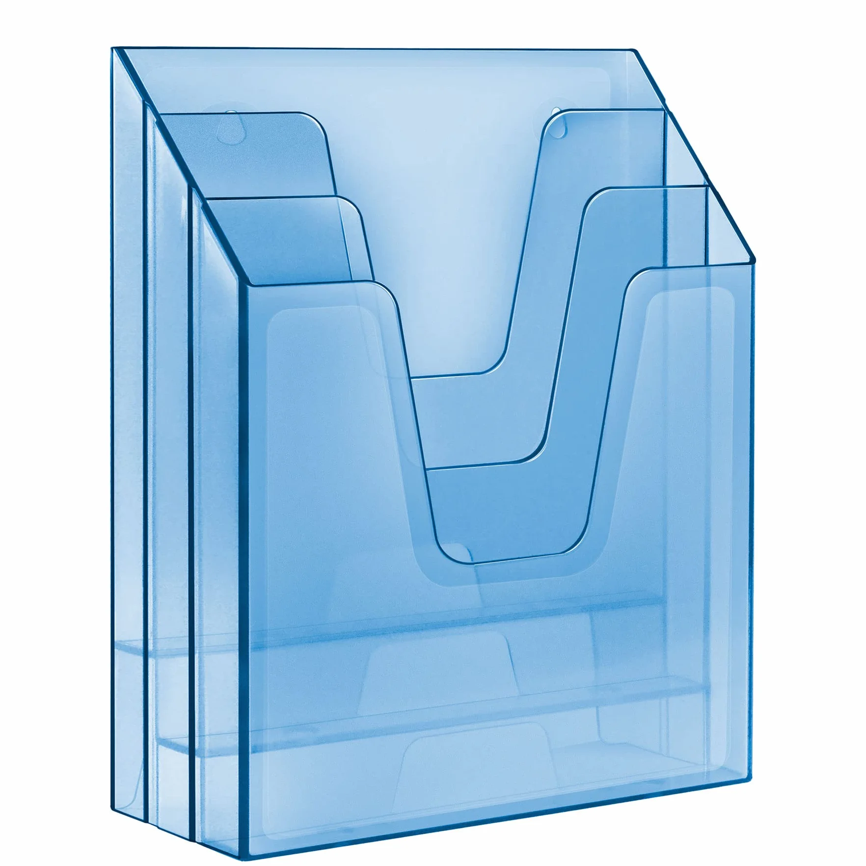 Acrimet Organizador vertical de triple carpeta de archivos azul transparente