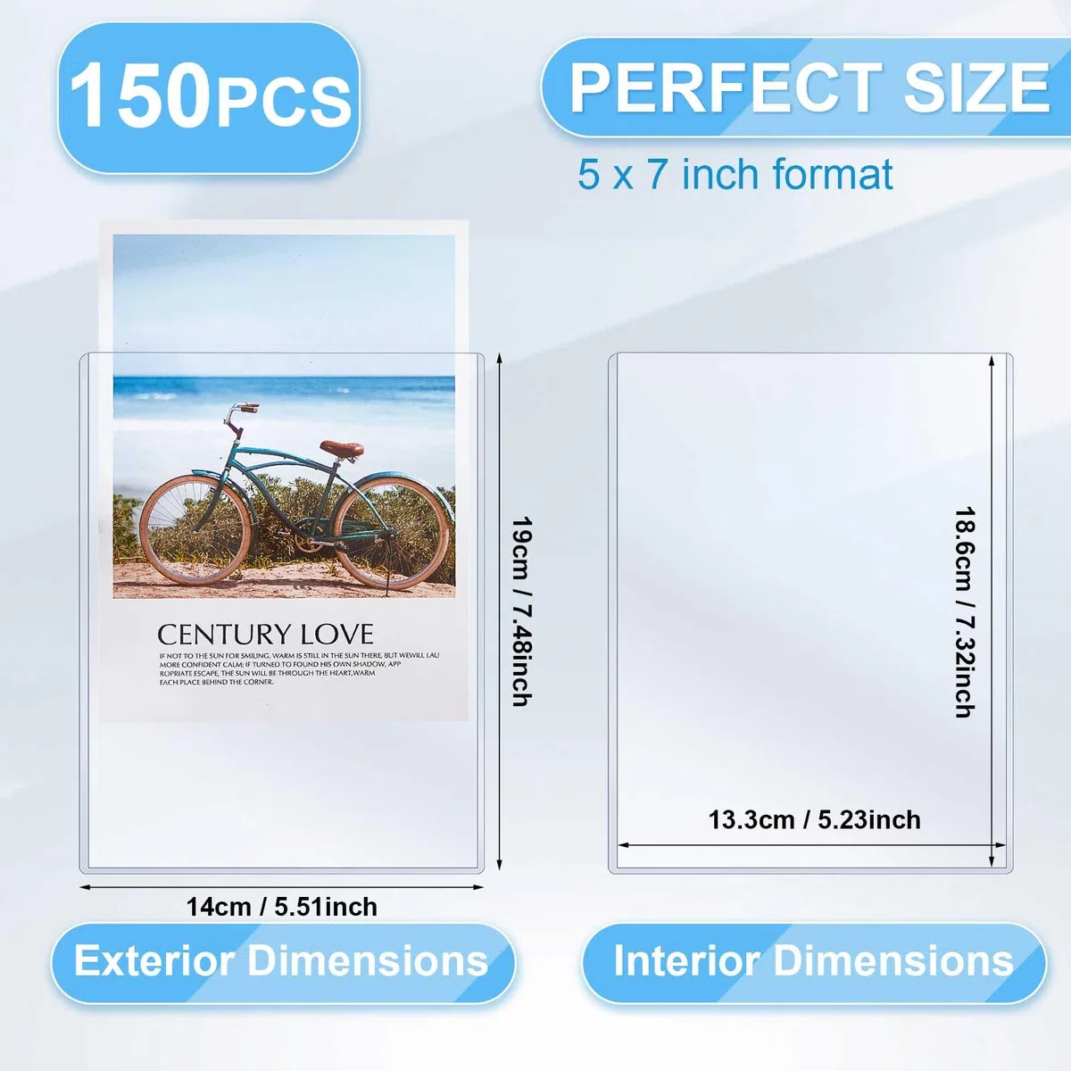 Teling 150 fundas rígidas de plástico duro para tarjetas de fotos de 5 x 7 pulgadas, protector de tarjetas de fotos, fundas de plástico transparente para fotos, álbumes, tarjetas de ídolos