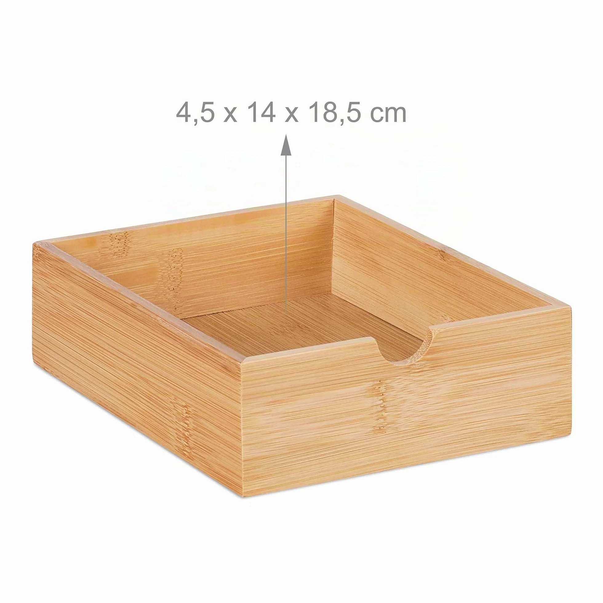 Relaxdays Organizador Escritorio 4 Cajones Bambú MDF 14x33xcm Natural Blanco