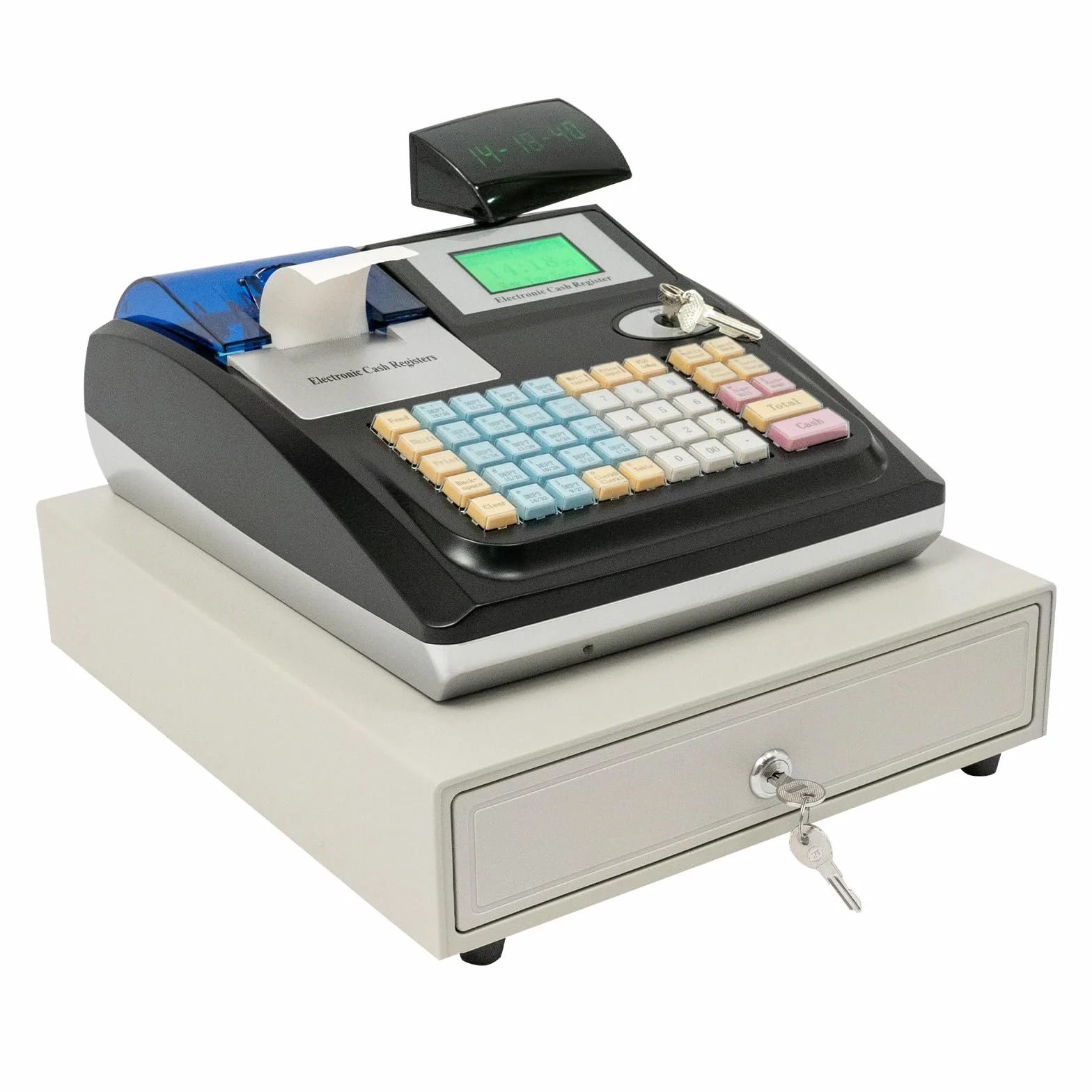 Caja registradora electrónica, caja registradora gastronomía, supermercado, quiosco, venta al por menor, sistema POS con 48 teclas 40W para restaurantes, supermercados, grandes mercados,Solo en inglés