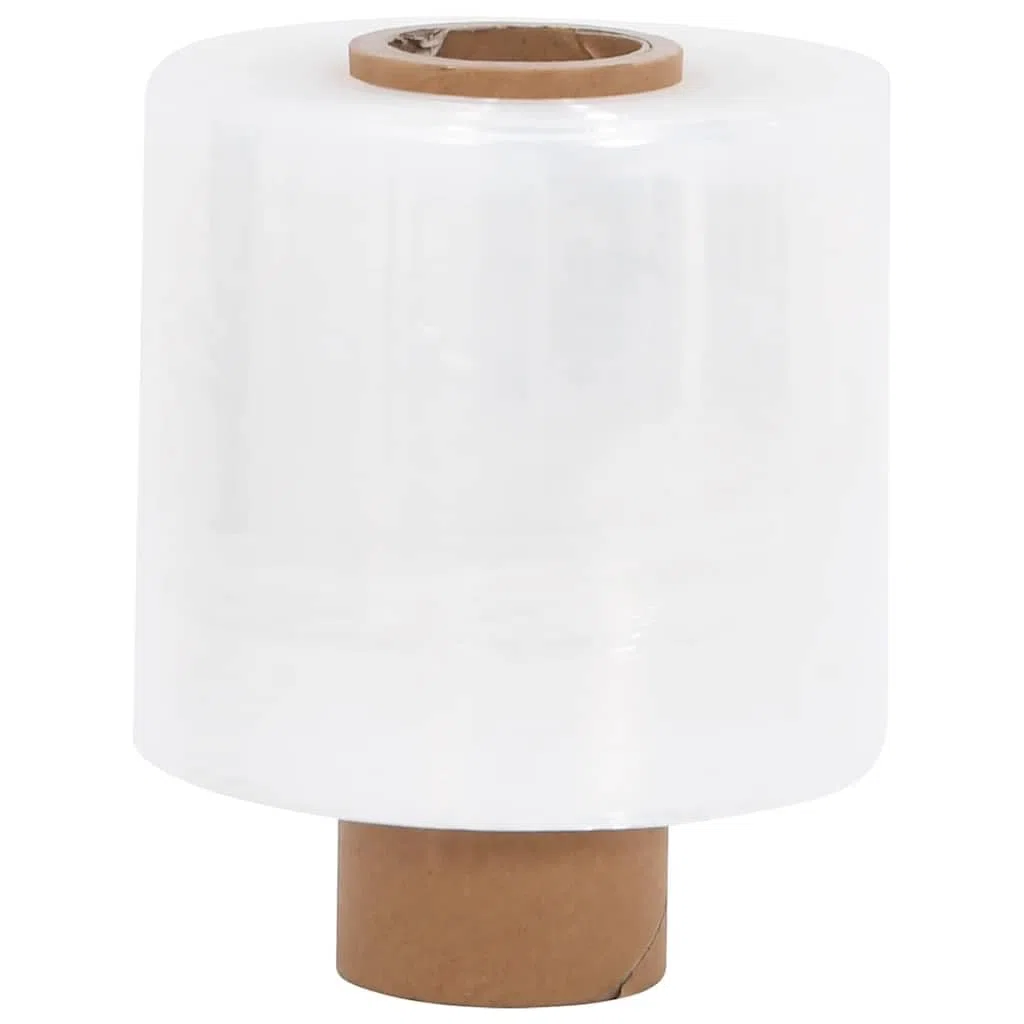 Láminas elásticas transparentes de 23 micras de 10 cm x 300 m, de polietileno, con asa, material de embalaje para almacenamiento, transporte, mudanza, cartón y protección contra el polvo