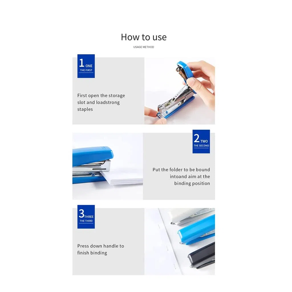 fhda Grapadoras de Escritorio de papelería Ligera, Grapadora de Oficina sin Esfuerzo, Suministros Escolares, Grapadora de Escritorio Adecuada para papelería de Estudio de Oficina