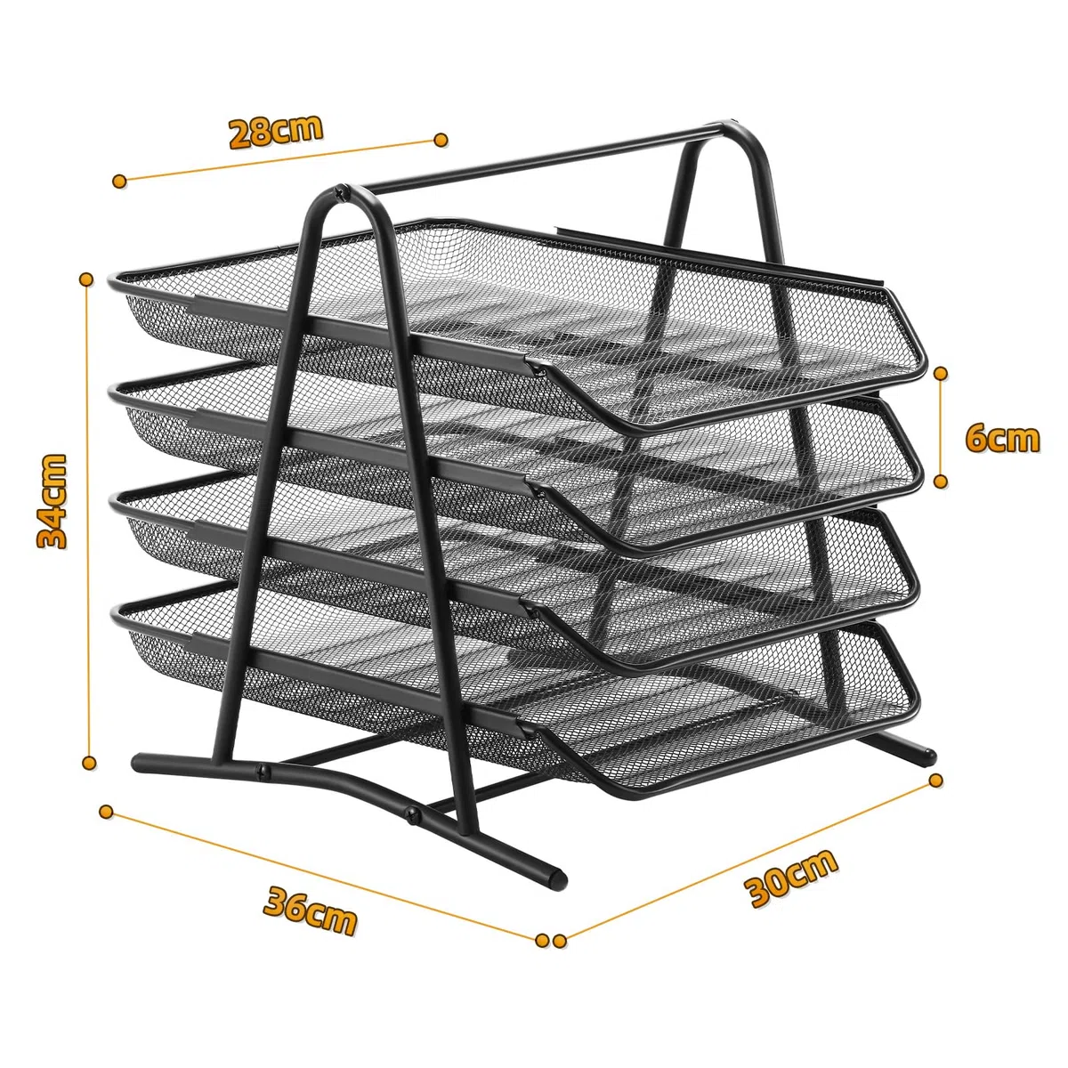 Marbrasse Organizador Escritorio de Bandeja, Papel Apilable Bandejas,para Oficina Organizador de Archivos de Escritorio(Negro)