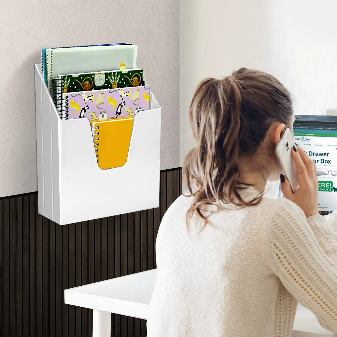 Acrimet Organizador Vertical de Archivos Triples, Clasificador de Archivos Plástico Blanco