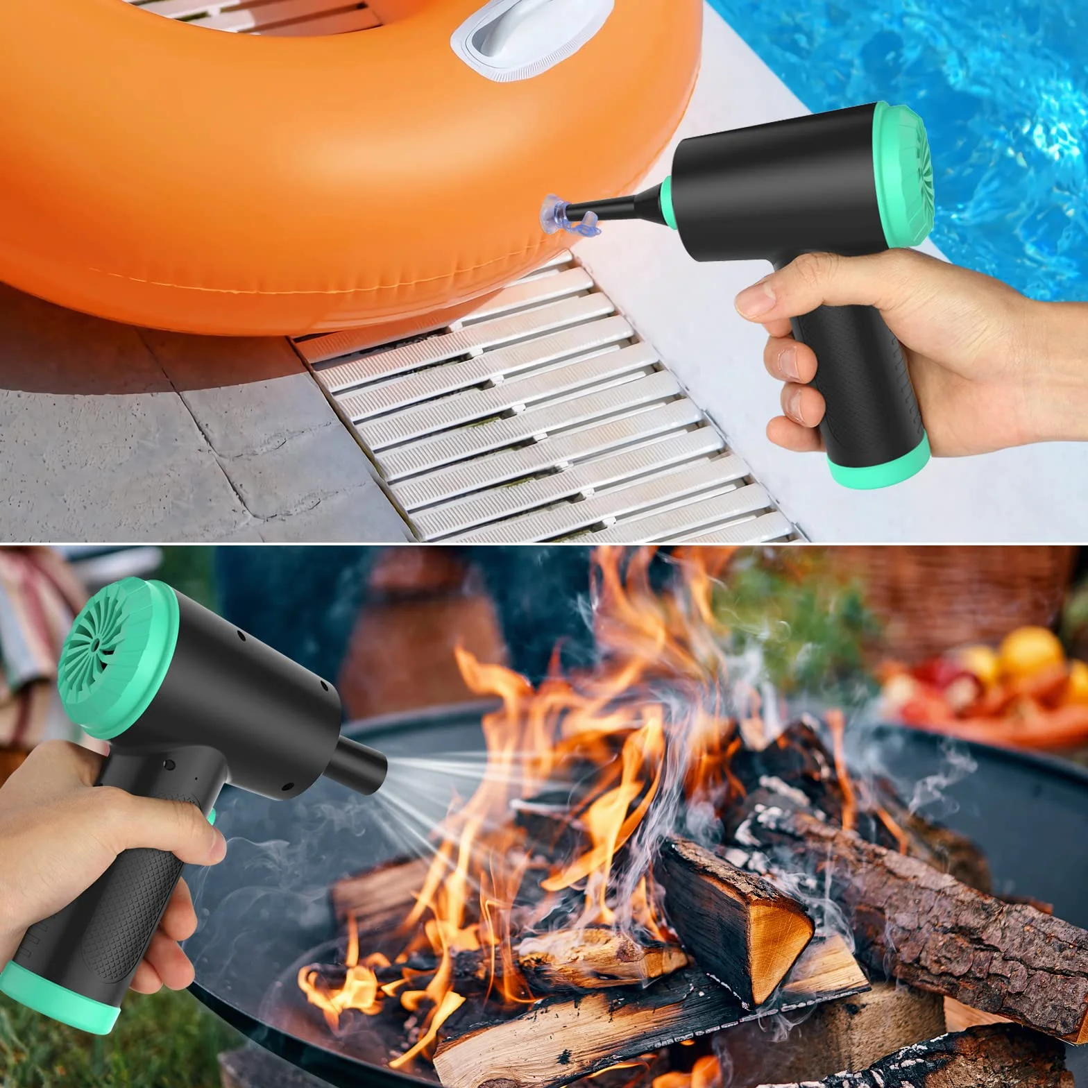 EVARYOO Soplador de Polvo Eléctrico y Mini Aspirador 2 en 1, 3 velocidades,90000RPM, 12Kpa, 7000mAh, con LED,Aire Comprimido Limpieza PC Sin Cable para computadora,Sofá,Mascotas,Automóvil