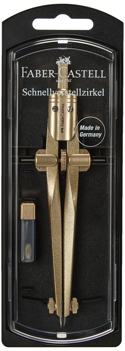 Faber-Castell Stream Compás de ajuste rápido, color oro