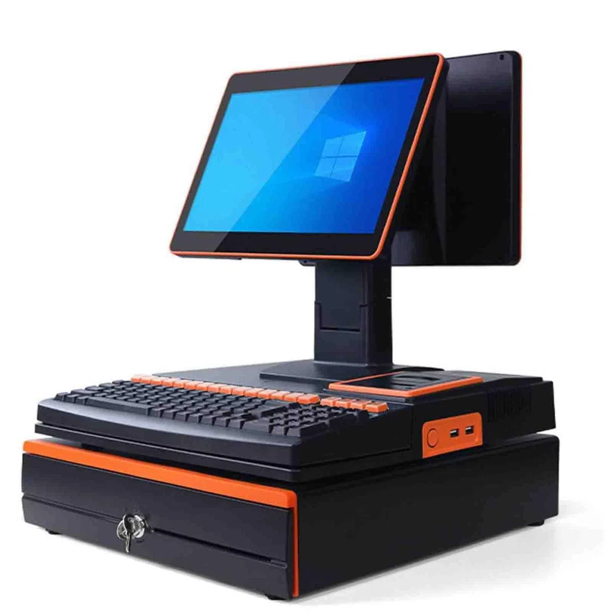 PixCy Tpv Tactil Hosteleria, Caja Registradora con Ticket,15,6" Doble Pantalla + Impresora Térmica + Escáner Portátil,Gestión Pedidos + Pago Cobro,Restaurante/Bar,Comerciantes Double