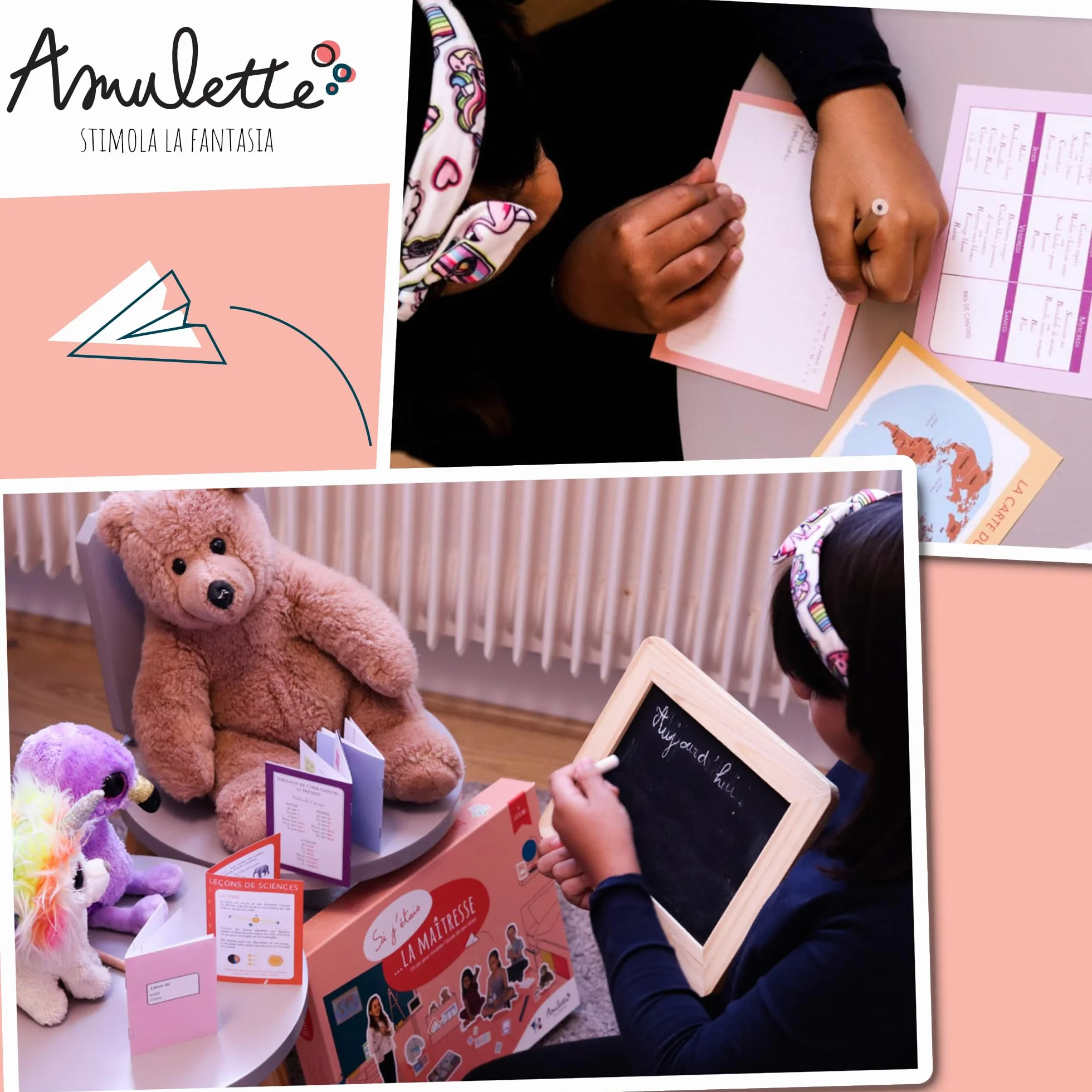 Amulette - Si Fuera la Maestra - Juego Educativo de 6 a 10 Años - 80+ Accesorios para Jugar a la Maestra de Escuela Primaria - Juguete Regalo para Niños y Niñas - MAESTRA