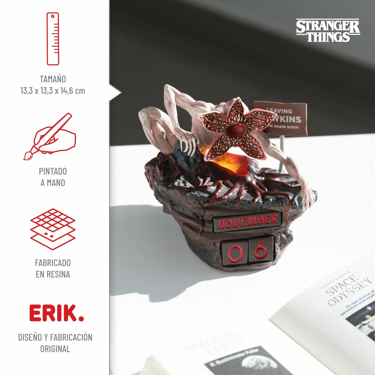 Calendario Stranger Things Officcial Merch | Calendario Adviento Stranger Things | Figura Demogorgon | ST Merchandising Oficial