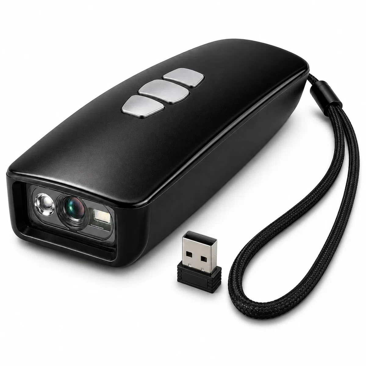 LOXS Lector codigo de Barras inalambrico 1D y Lector QR 2D para TPV y almacen – escaner codigo de Barras inalambrico Bluetooth USB 2.4GHz – Lector codigo Barras Android iOS Windows