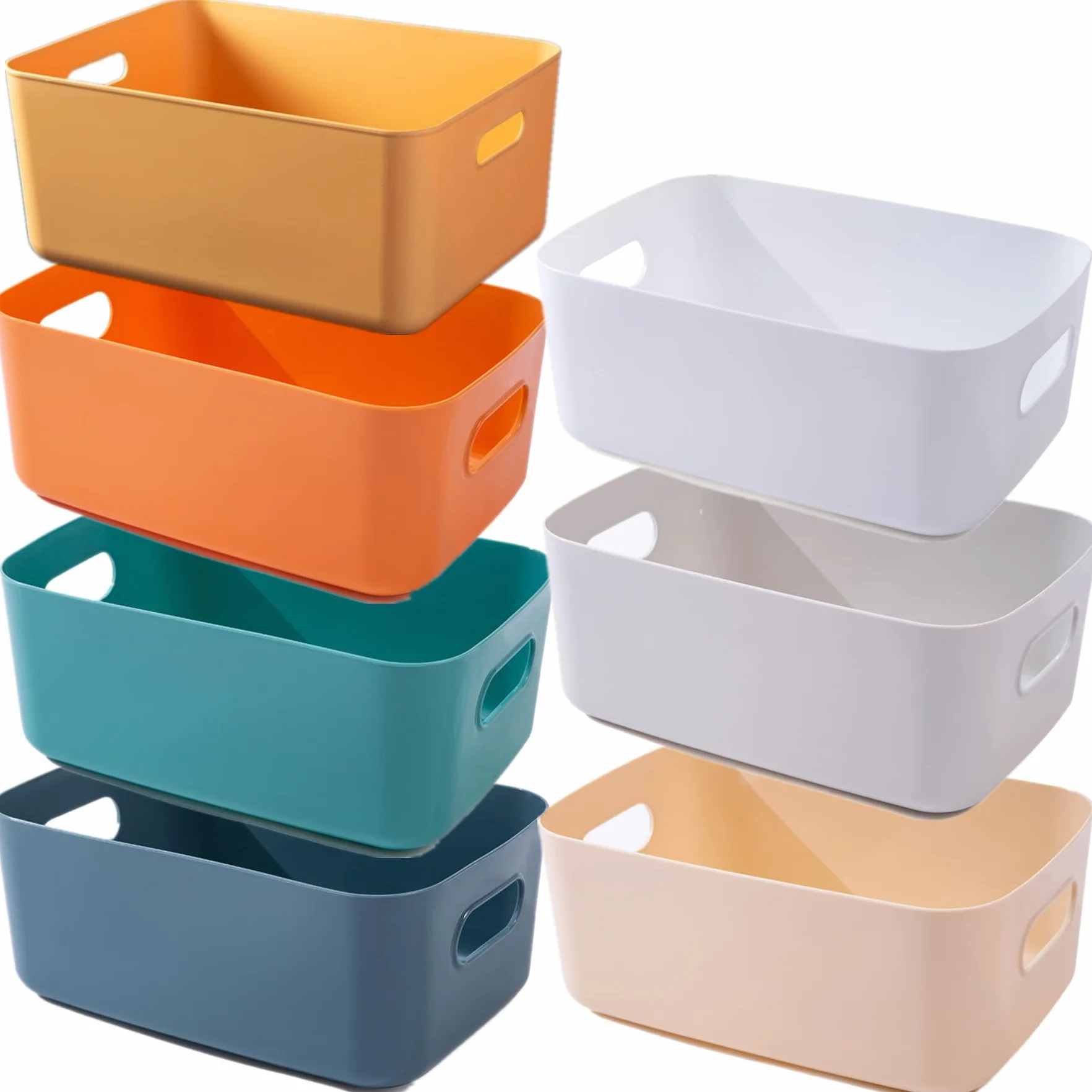 Cajas Almacenaje Plastico 30x20x12cm Organizadoras Cestas Colorido