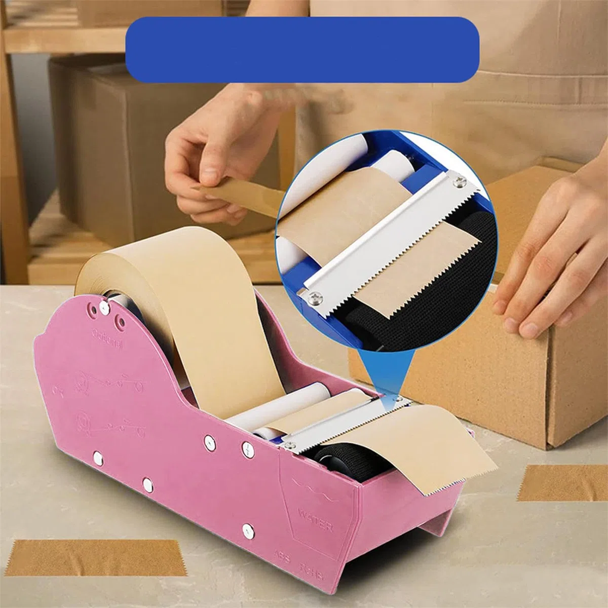 Dispensador de Cinta Adhesiva Práctico para Proyectos de Bricolaje, rosa