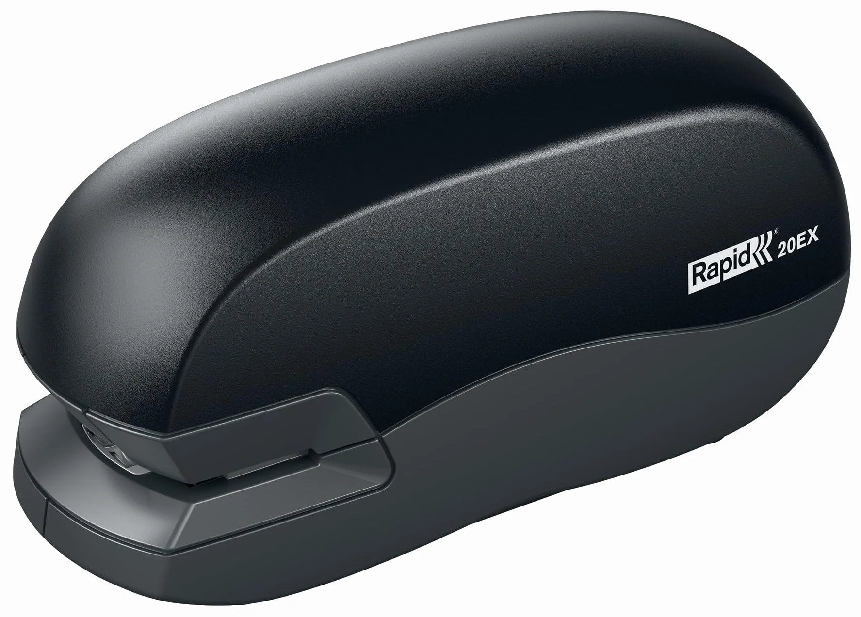 Rapid 5000297 – Grapadora Eléctrica De Sobremesa 20EX Fixativ, Capacidad 20 Hojas, Uso Con Una Mano, Alimentación Por Adaptador Incluido, Compatible Con Grapas Rapid 24/6 Y 26/6, Color Negro