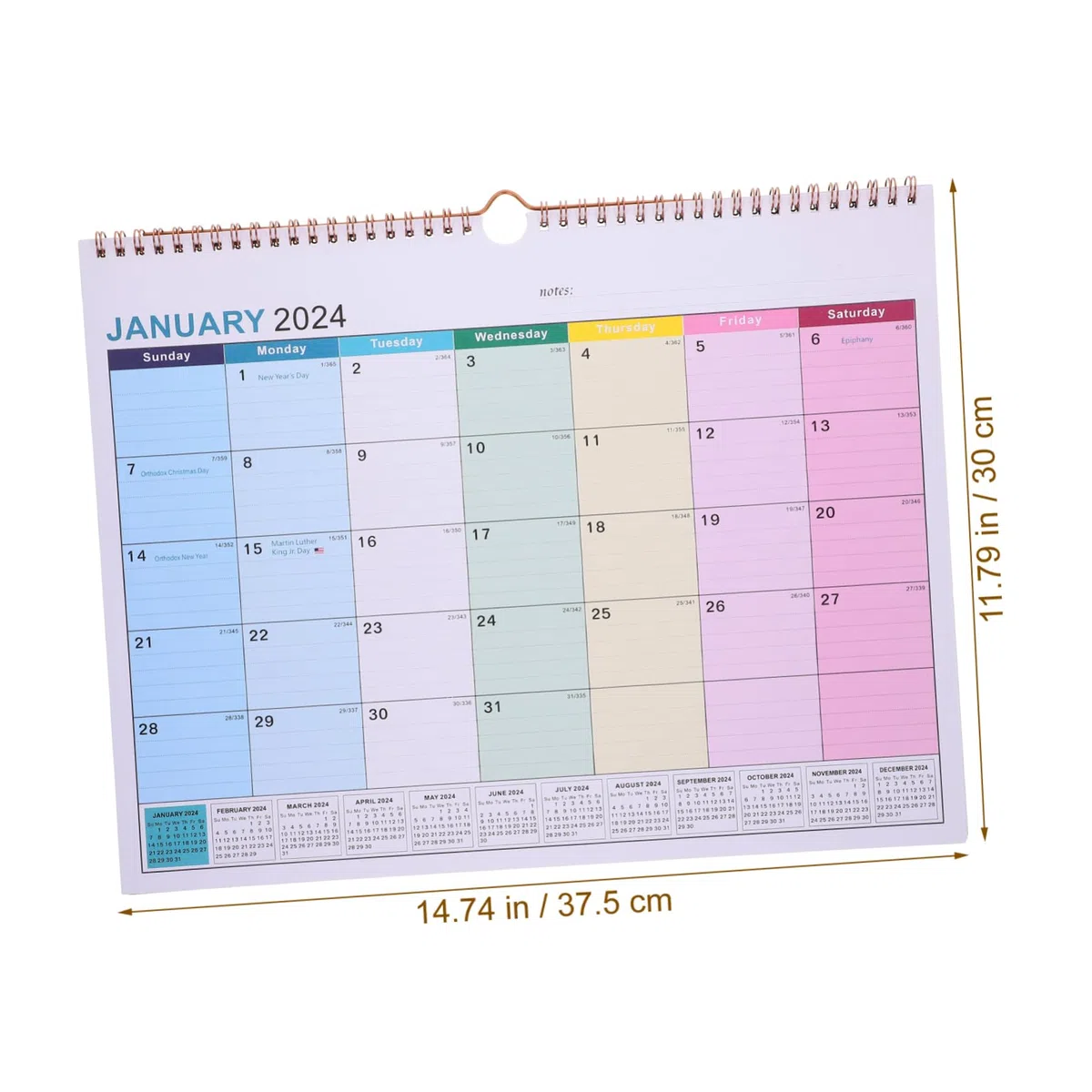 SEWACC 3 Piezas Calendario 2024 calendarios the almanack de uso diario de la de pared mensual para la oficina mensual de vacaciones