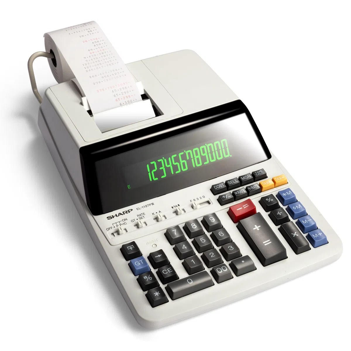 Sharp EL1197PIII - Calculadora (Color Blanco, Cinta de Tinta)