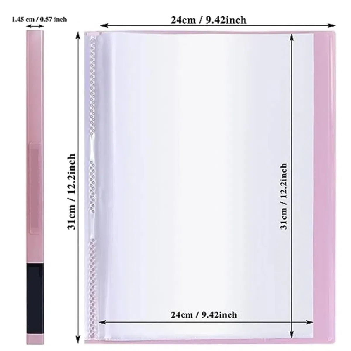 Carpeta de 4 Uds con fundas plástico, carpeta portafolios arte resistente 8,5x11 y 20 bolsillos protectores hojas transparentes, muestra 40 páginas presentes para Oficina,Colección