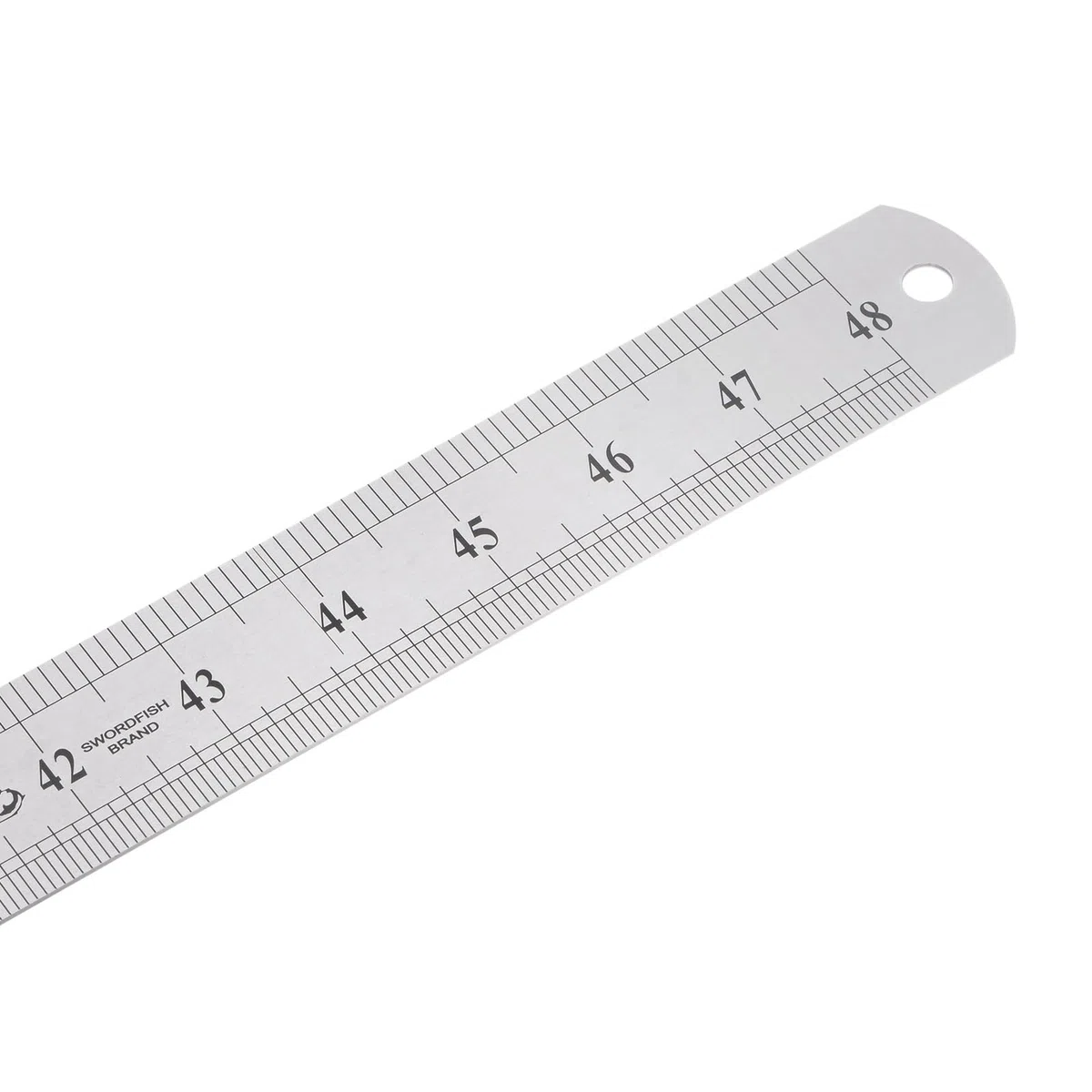 Regla de Acero Inoxidable - [120 Cm/47"X 1/20"X 1-1/2"] Herramientas de Medición de Borde Recto de Doble Lectura para Uso En Diseño Arquitectónico | Tono Plateado