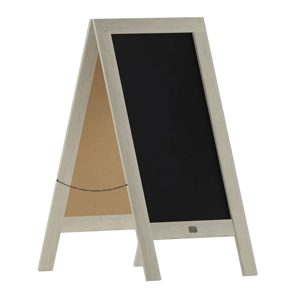 HBCY Creations Pizarra de tiza en forma de A, blanco, grande, rústico, para cafetería, con marco de madera y superficie de escritura no porosa, para tiendas, eventos o fiestas, 20 x 40 / 51 x 102 cm