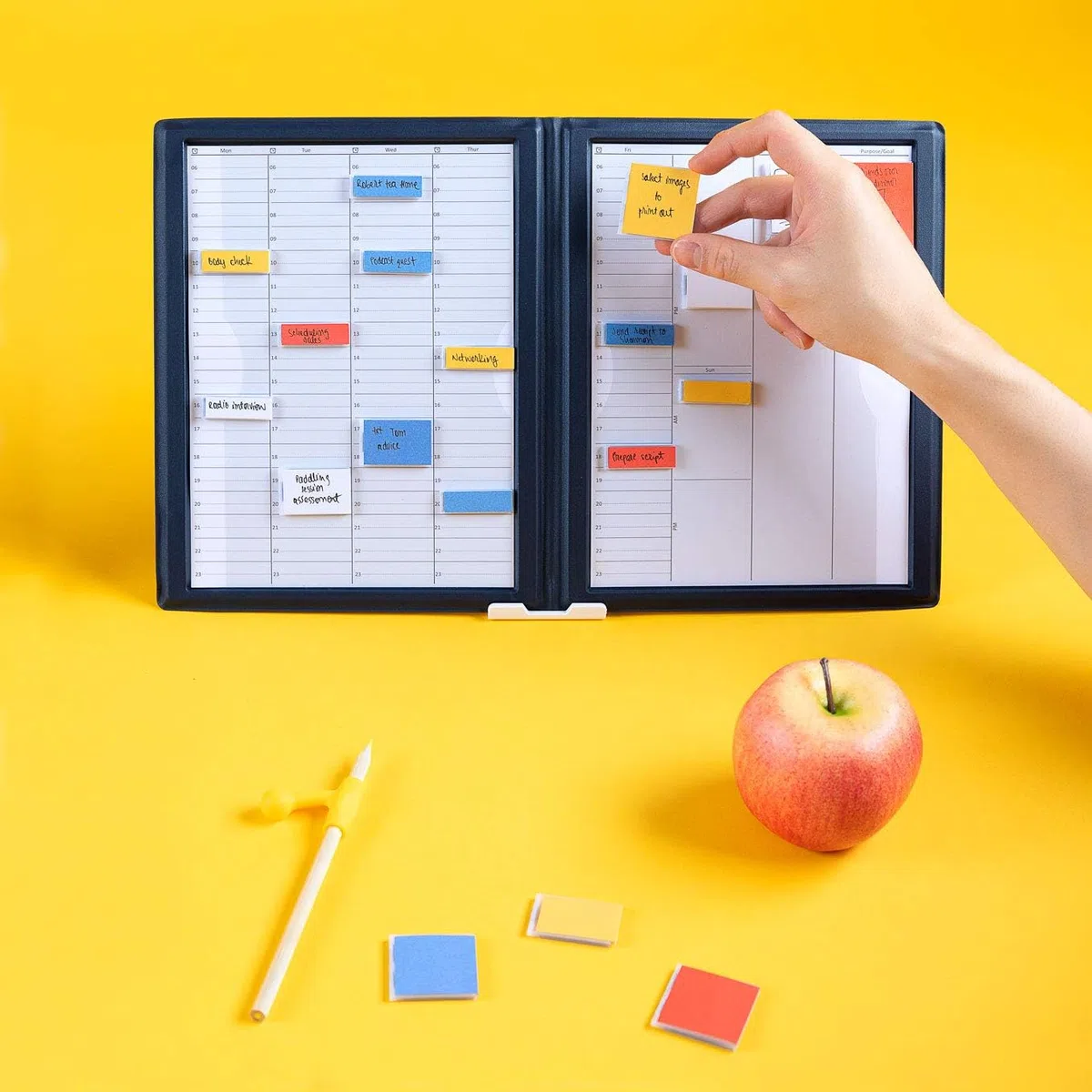 Bravestorming MoverBook - Organizador magnético de ladrillos de notas azul, suministros de arte para la escuela, proyectos de padres y oficina y presentaciones (ladrillo de notas de borrado no