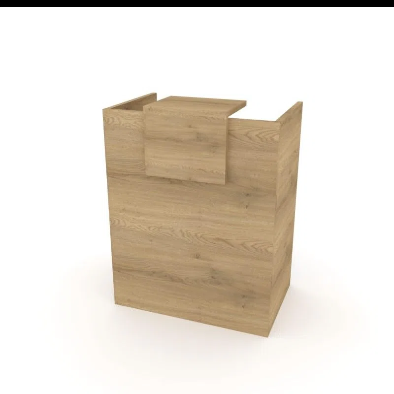 Mostrador de Recepción y Oficina. Facil Montaje – Color Base Olmo, Color sobremostrador Olmo | 80x105x50 cm | Fabricado en España