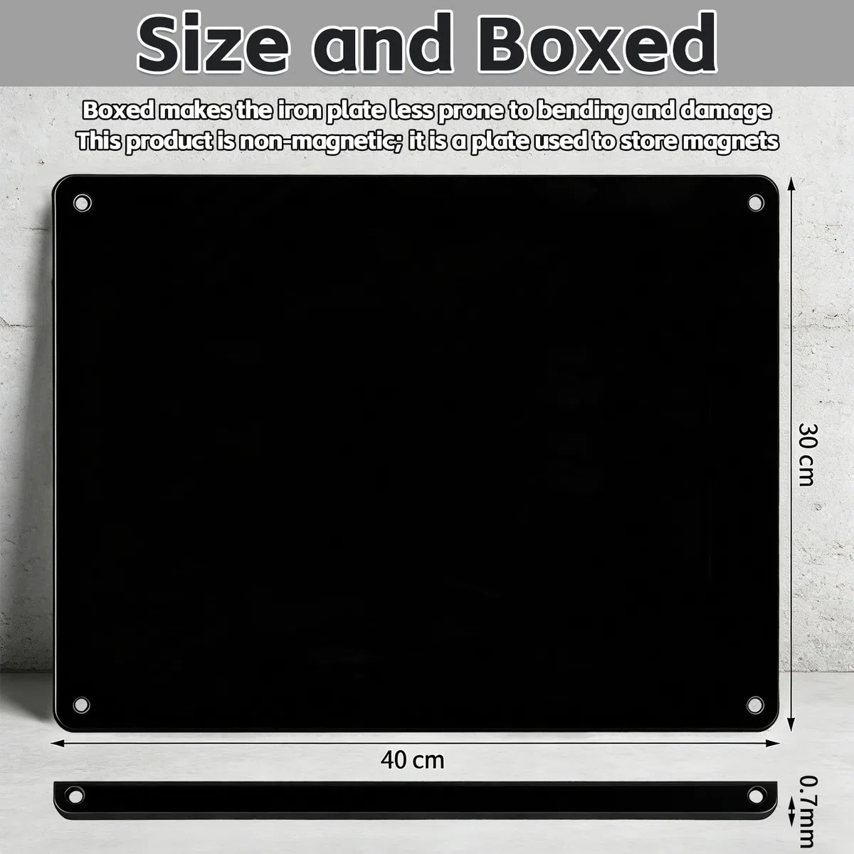 Pack de 2 Pizarras Magnéticas de Pared, 43 x 30 cm - Tablero Magnético para Imanes y Notas - Autoadhesivas, para Oficina, Cocina, Nevera (Negro)