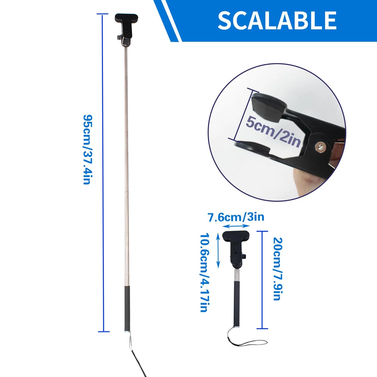10 soportes de mano ajustables para carteles, de acero inoxidable, de 7.9 a 37 pulgadas, soporte para cartelera, soporte para cartelera, soporte para cartelera, guía turística, soporte para