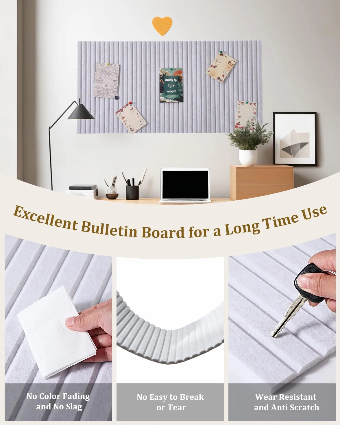 Tablero de Anuncios Grande 120 x 80 cm, Fieltro Decorativo, Plegable 0,9 cm de Grosor Con Cinta Autoadhesiva, Tablero de Visión Para Escuela, Hogar