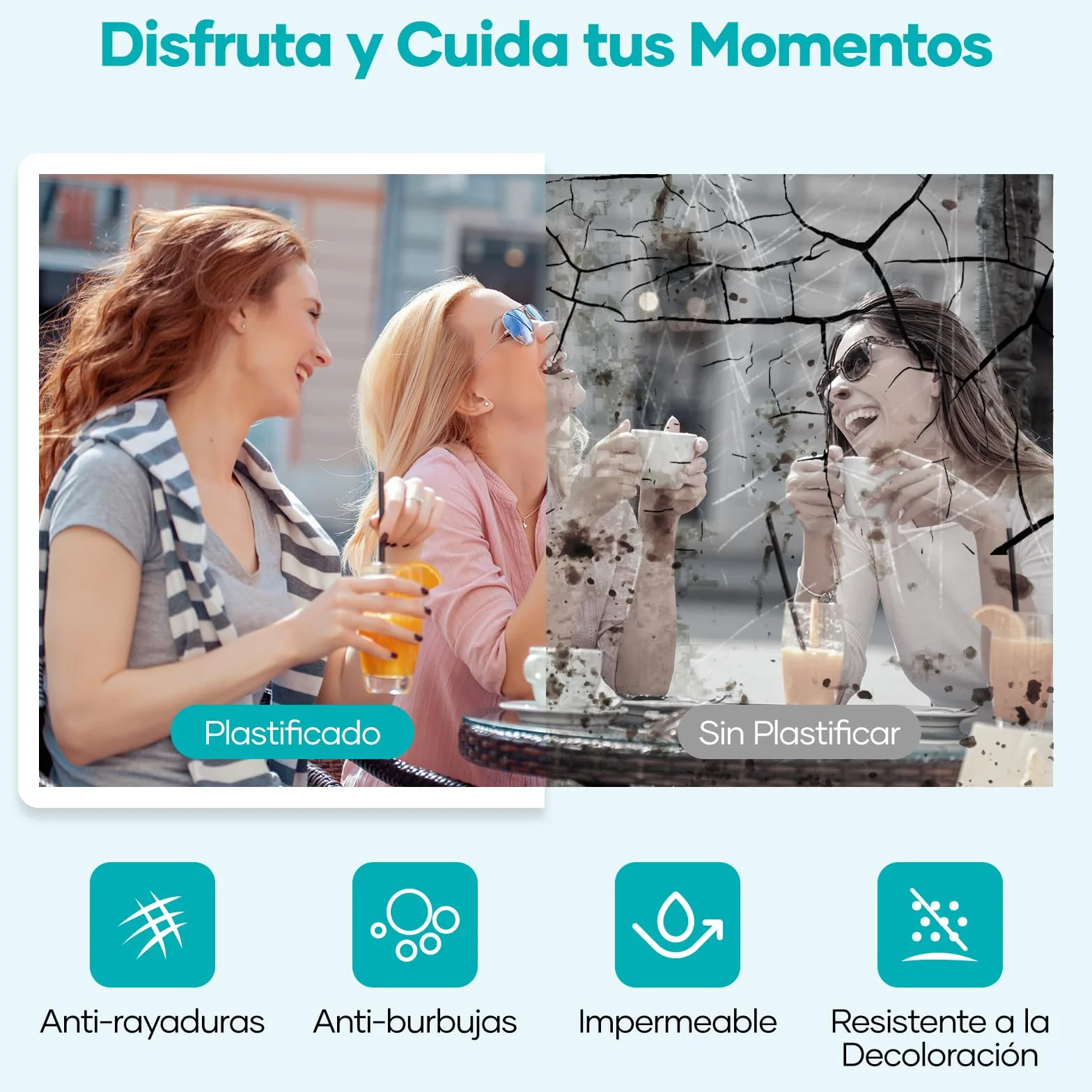 Crenova Plastificadora con Guillotina, Modo Frío y Caliente, Laminadora 11 fundas, Negro