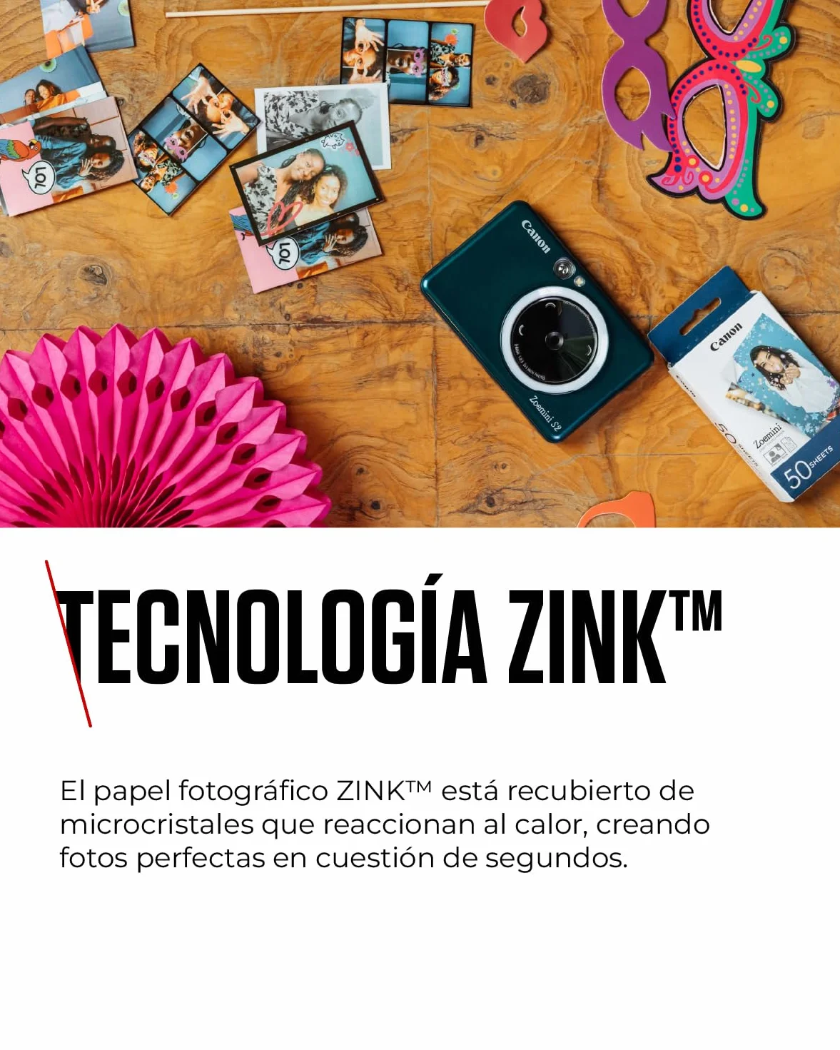 Canon Zink Papel Fotográfico Adhesivo 5x7,6 cm 50 Hojas