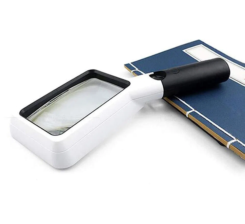 Lupa, Lupa De Mano con Luz Led, Lente Acrílica 2X/20, Lupa Portátil Iluminada para Lectura De Libros Y Periódicos.,