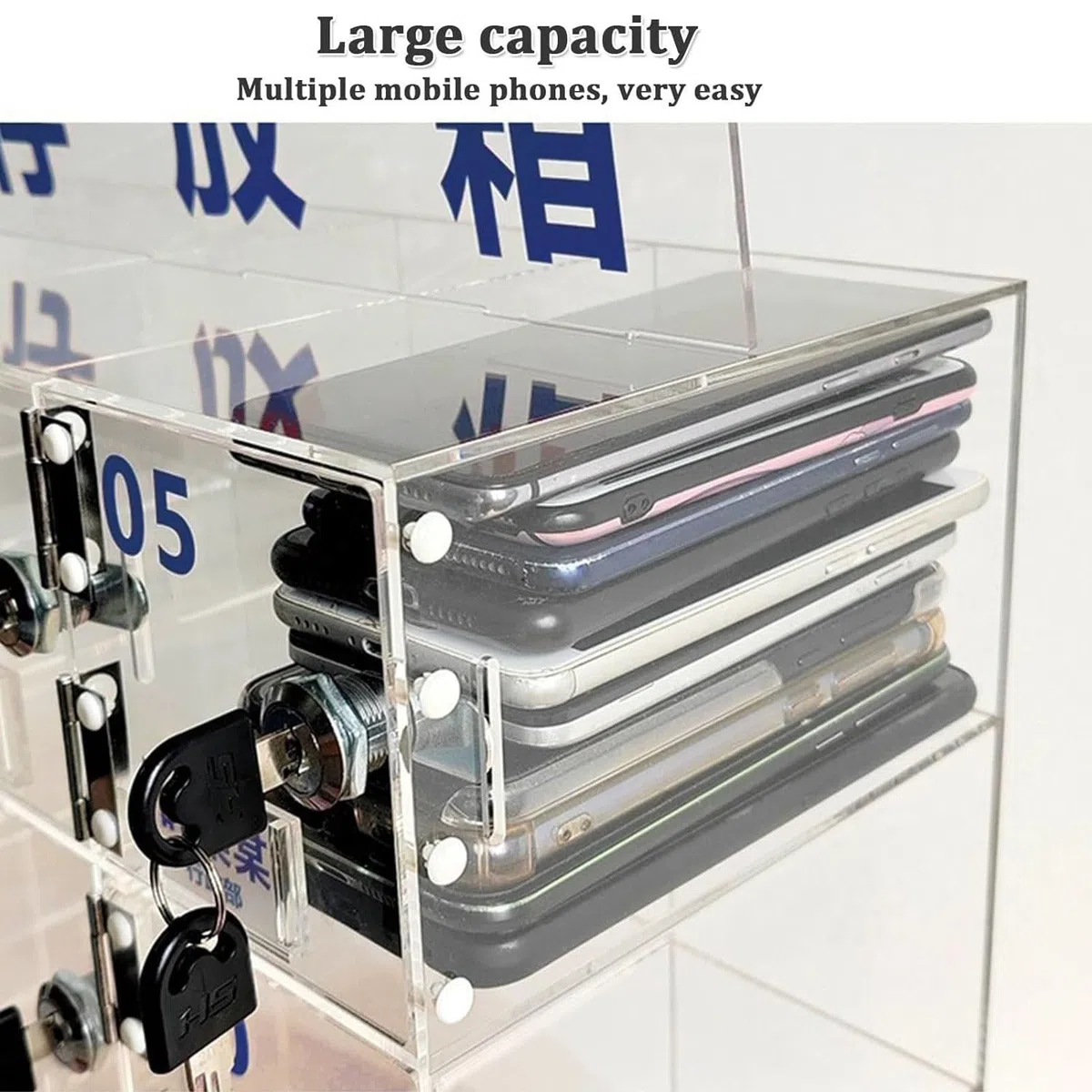 Handy Spind Box - Armario de almacenamiento acrílico con cerraduras y llaves, montaje en pared, seguro para la oficina de la escuela de fábrica, y solución versátil