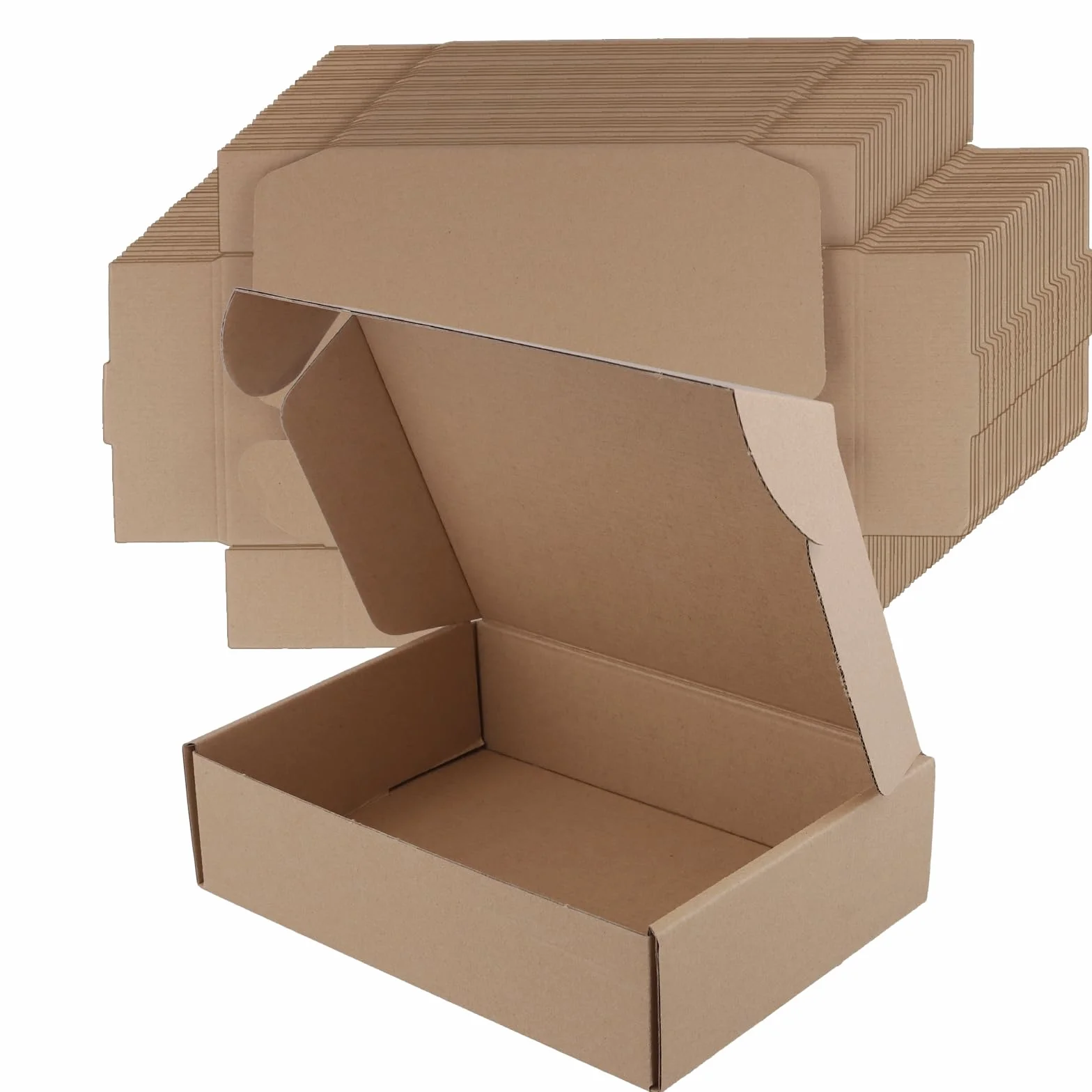 SINJEUN 30 cajas de cartón plegables de cartón para envío, 230 x 160 x 60 mm, color marrón