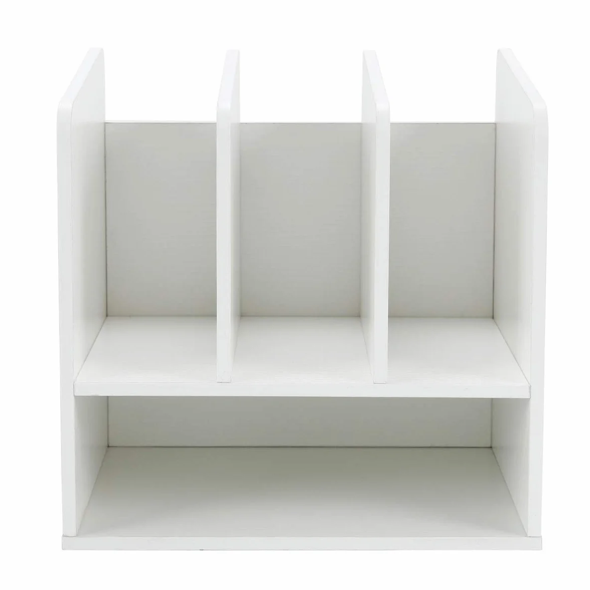 EasyPAG Organizador Escritorio Madera A4 4 Compartimentos Bandeja Documentos Blanco